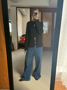 「アイテム（デニムパンツ）」を使った、MariNakamuraさん（レディース・158cm・30代）の秋コーディネート