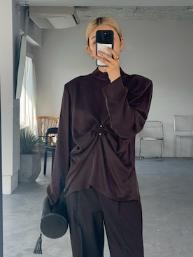 「アイテム（クラッチバッグ）」を使った、MariNakamuraさん（レディース・158cm・30代）の秋コーディネート