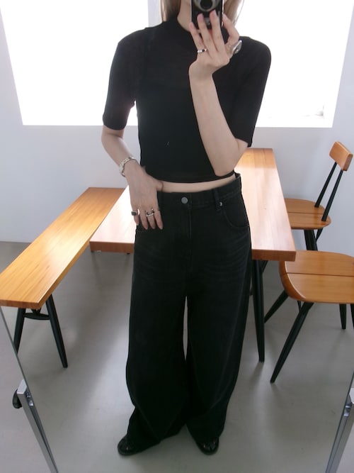 RESTOCK PRE ORDER】Middle straight black denim ミドル
