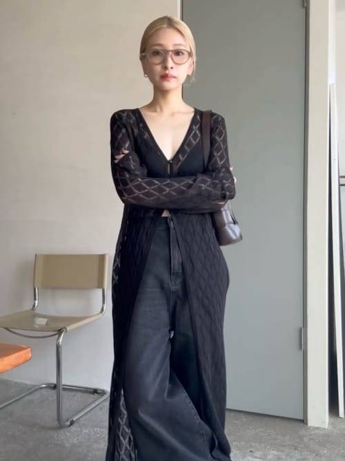 Middle straight black denim ミドルストレートブラックデニム（デニム