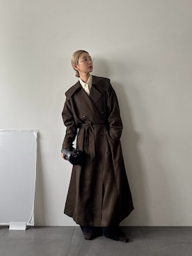 「アイテム（トレンチコート）」を使った、MariNakamuraさん（レディース・158cm）の秋コーディネート