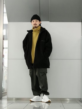 「NEWBALANCE」｜「アイテム（ブルゾン）」を使った、イリザワさん（メンズ・168cm）の秋コーディネート