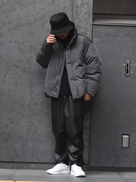 「CPH（シーピーエイチ）のアイテム（帽子）」を使った、イリザワさん（メンズ・168cm）の冬コーディネート