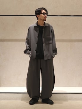 「Lui's（ルイス）のアートピケL/Sシャツ（シャツ/ブラウス、グレー系）」を使った、イリザワさん（メンズ・168cm）の夏コーディネート