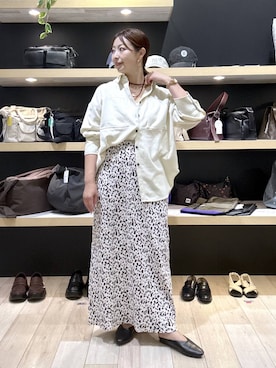 「LEPSIM（レプシィム）のファーライニングミュール　1049230（その他シューズ、ブラック系）」を使った、hanaeさん（レディース・161cm）の秋コーディネート