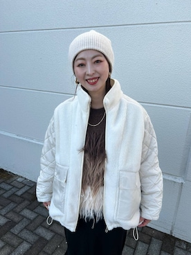 「アイテム（ベスト）」を使った、hanaeさん（レディース・161cm・30代）の冬コーディネート