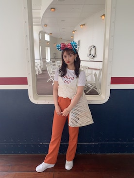 「ディズニーシー」｜Airi さん（レディース・159cm）の夏コーディネート