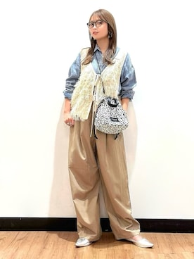 「Right-on（ライトオン）のアイテム（ベスト）」を使った、Natsu☆さん（レディース・157cm）の春コーディネート