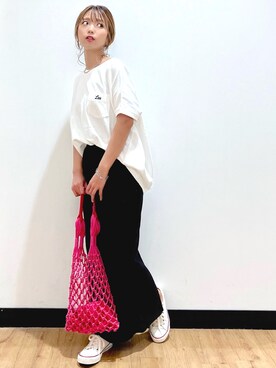 「Lee（リー）のアイテム（Tシャツ/カットソー）」を使った、Natsu☆さん（レディース・157cm）の夏コーディネート