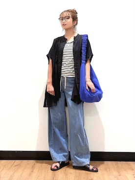「SOMETHING（サムシング）のアイテム（パンツ）」を使った、Natsu☆さん（レディース・157cm）の夏コーディネート