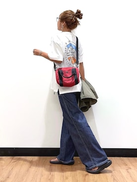 「SOMETHING（サムシング）のアイテム（パンツ）」を使った、Natsu☆さん（レディース・157cm）の夏コーディネート