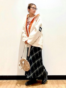 「CAMP7（キャンプセブン）のアイテム（その他アウター）」を使った、Natsu☆さん（レディース・157cm）の秋コーディネート