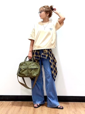 「SOMETHING（サムシング）のアイテム（パンツ）」を使った、Natsu☆さん（レディース・157cm）の夏コーディネート