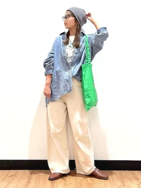 「アイテム（その他、グリーン系）」を使った、Natsu☆さん（レディース・157cm）の春コーディネート