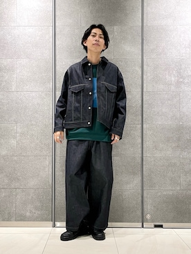 「Lui's（ルイス）のアイテム（デニムジャケット）」を使った、SATORU KASAIさん（メンズ・178cm）の秋コーディネート