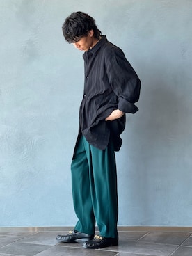 「Lui's（ルイス）のアイテム（ローファー）」を使った、SATORU KASAIさん（メンズ・178cm）の夏コーディネート