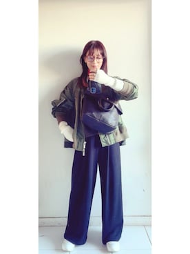「アイテム（MA-1）」を使った、yukino_yucchinoさん（骨格ナチュラル・レディース・151cm）の冬コーディネート