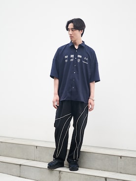 「STUDIOUS（ステュディオス）のアイテム（サンダル）」を使った、Hisakiさん（メンズ・178cm）の夏コーディネート