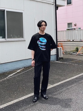 「SHAREEF（シャリーフ）のアイテム（トップス）」を使った、Hisakiさん（メンズ・178cm）の春コーディネート
