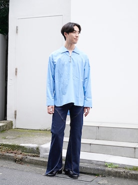 「MUKAI（ムカイ）のアイテム（パンツ）」を使った、Hisakiさん（メンズ・178cm）の夏コーディネート