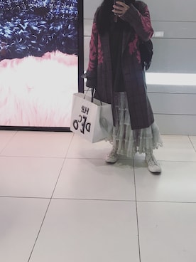 「DRIES VAN NOTEN（ドリスヴァンノッテン）のアイテム（チェスターコート）」を使った、yuiさん（レディース・160cm）の秋コーディネート