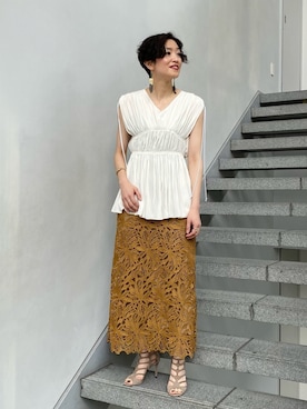 「EFFE BEAMS（エッフェビームス）のアイテム」を使った、Tomoko.Kさん（レディース・163cm）の夏コーディネート