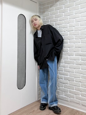 「oversize」｜「アイテム（その他シューズ）」を使った、ㄌさん（レディース・167cm）の春コーディネート