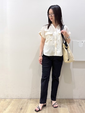 「OPAQUE.CLIP（オペークドットクリップ）のアイテム」を使った、mameさん（レディース・154cm）の夏コーディネート