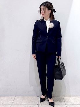 「アイテム（その他ヘアアクセサリー、ブルー系）」を使った、mameさん（レディース・154cm）の冬コーディネート