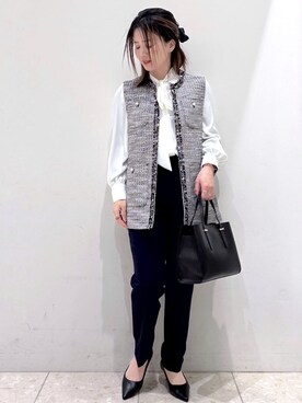 「アイテム（その他ヘアアクセサリー、ブルー系）」を使った、mameさん（レディース・154cm）の冬コーディネート
