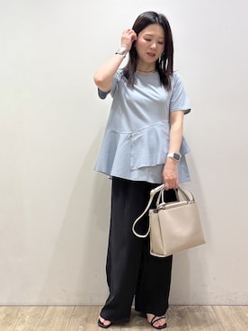 「OPAQUE.CLIP（オペークドットクリップ）のアイテム」を使った、mameさん（レディース・154cm）の夏コーディネート