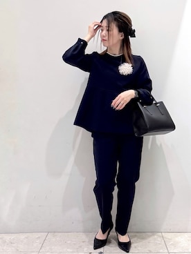 「アイテム（その他ヘアアクセサリー、ブルー系）」を使った、mameさん（レディース・154cm）の冬コーディネート