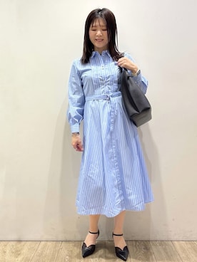 「index（インデックス）のチュールチューリップセパレートパンプス（パンプス、ブラック系）」を使った、mameさん（レディース・154cm）の春コーディネート