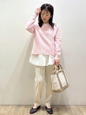 「OPAQUE.CLIP（オペークドットクリップ）の新色追加！【定番】名品フラットバレエシューズ（パンプス、ブラック系）」を使った、mameさん（レディース・154cm）の春コーディネート