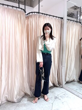 「ワーママコーデ」｜「アイテム（ジャケット/アウター）」を使った、mayuさん（レディース・170cm）の春コーディネート