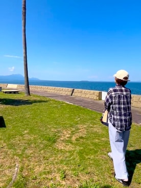 「しまむら（シマムラ）のアイテム（その他パンツ）」を使った、ma_minさん（レディース・157cm）の夏コーディネート