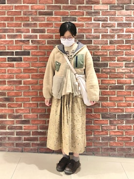 「POU DOU DOU（プードゥドゥ）のアイテム（ブルゾン）」を使った、ChiHsinさん（レディース・162cm）の冬コーディネート
