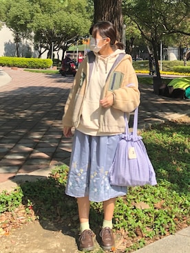 「POU DOU DOU（プードゥドゥ）のアイテム（ブルゾン）」を使った、ChiHsinさん（レディース・162cm）の冬コーディネート