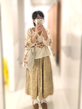 「アイテム（エコバッグ/サブバッグ、レッド系）」を使った、ChiHsinさん（レディース・162cm）の夏コーディネート