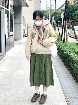 「POU DOU DOU（プードゥドゥ）のアイテム（ブルゾン）」を使った、ChiHsinさん（レディース・162cm）の冬コーディネート