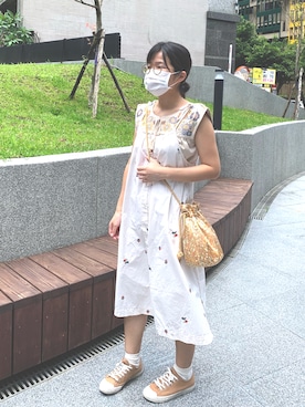 「POU DOU DOU（プードゥドゥ）のアイテム（ワンピース/ドレス）」を使った、ChiHsinさん（レディース・162cm）の夏コーディネート