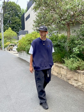 メンズのベスト ブルー ネイビー 青色系 コーディネート Zozotown