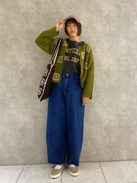 「サマンサ モスモス(Samansa Mos2)」｜「アイテム（キャップ）」を使った、カ　リ　ンさん（レディース・160cm）の秋コーディネート