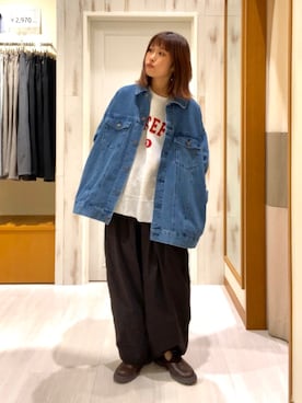 「サマンサ モスモス(Samansa Mos2)」｜「アイテム（デニムジャケット）」を使った、カ　リ　ンさん（レディース・160cm）の秋コーディネート