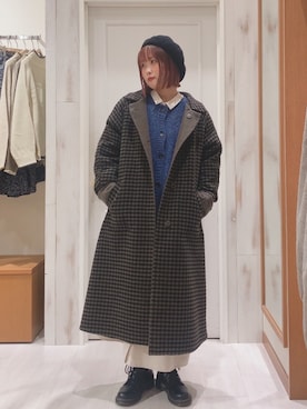 「サマンサモスモス」｜「アイテム（ハンチング/ベレー帽）」を使った、カ　リ　ンさん（レディース・160cm）の冬コーディネート