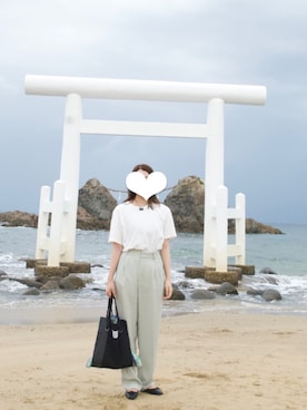 「海」｜「アイテム（バレエシューズ）」を使った、mintさん（レディース・167cm）の秋コーディネート