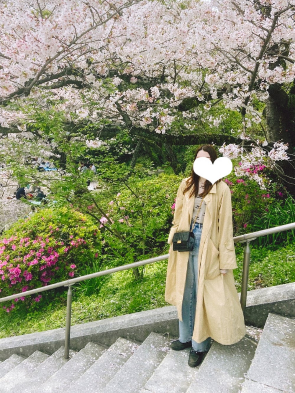 「春コーデ、moussy、デニム、メンズライク、春アウター、メゾンスペシャル、mason special、TODAYFUL、TODAYFUL コーデ」｜「TODAYFULのタックオーバートレンチコート（トレンチコート、ベージュ系）」を使った、mintさん（レディース・167cm）の春コーディネートの1枚目の写真