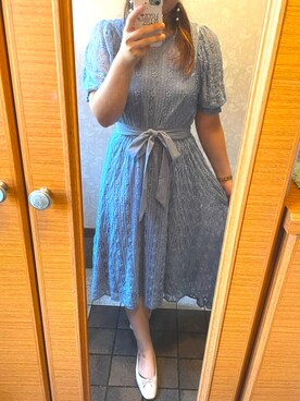 「ブルーワンピース」｜「アイテム（シューズ）」を使った、にゃんちゆさん（レディース・162cm）の夏コーディネート