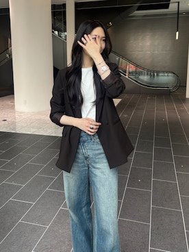 CROSS WAIST WIDE STRAIGHT/クロスウエストワイドストレートデニムを