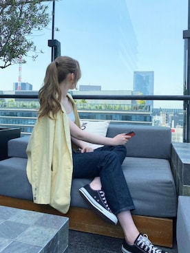 「CONVERSE（コンバース）のCONVERSE コンバース オール スター オックス / ALL STAR OX(BLACK) 32160321（スニーカー）」を使った、mihachさん（レディース・176cm・20代）の春コーディネート